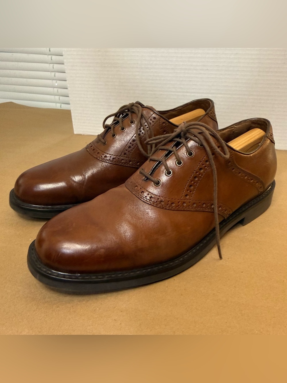 Johnston & Murphy Brown Leather Derby Oxfords